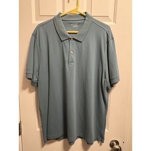 Untuckit Polo Shirt Mens Blue Cotton Stretch Casual